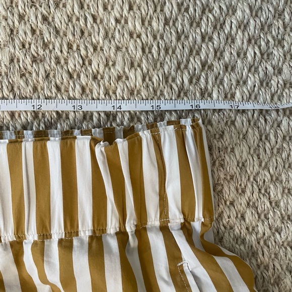 AYR STAYCATION SHORTS brown camel tan white stripe size Large L - Picture 5 of 7